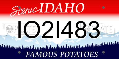 IO2I483 Idaho License Plate