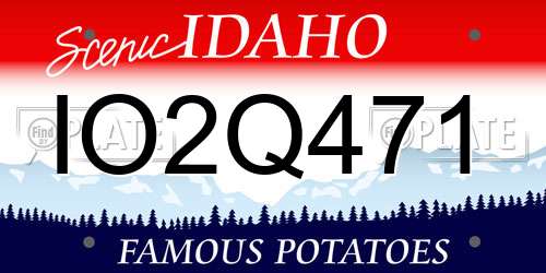 IO2Q471 Idaho License Plate