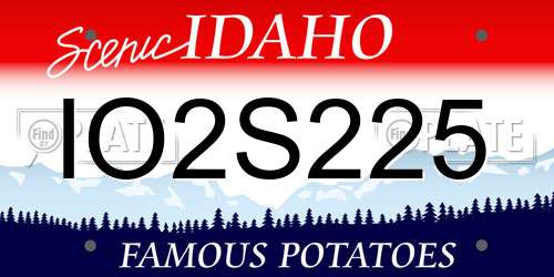 IO2S225 Idaho License Plate