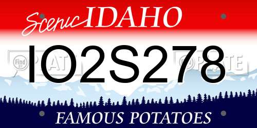 IO2S278 Idaho License Plate