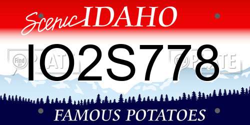 IO2S778 Idaho License Plate