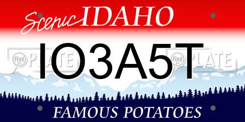 IO3A5T Idaho License Plate
