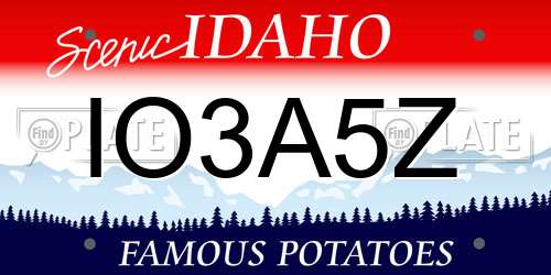 IO3A5Z Idaho License Plate