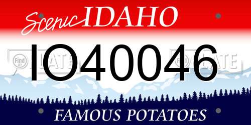 IO40046 Idaho License Plate