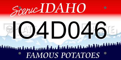 IO4D046 Idaho License Plate