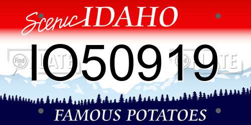 IO50919 Idaho License Plate