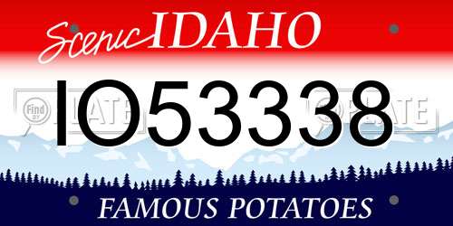 IO53338 Idaho License Plate