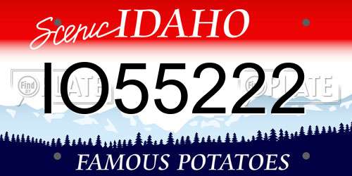 IO55222 Idaho License Plate