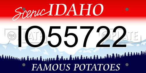 IO55722 Idaho License Plate