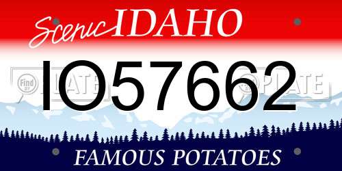 IO57662 Idaho License Plate