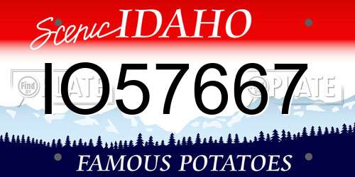 IO57667 Idaho License Plate