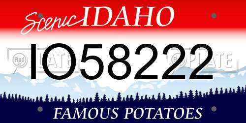 IO58222 Idaho License Plate