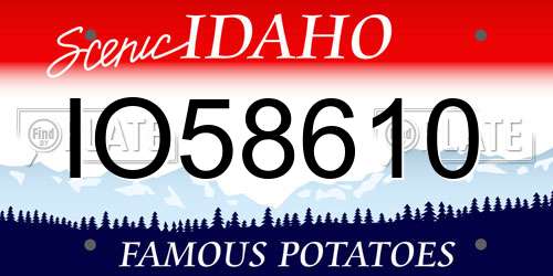 IO58610 Idaho License Plate