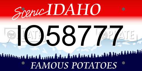 IO58777 Idaho License Plate