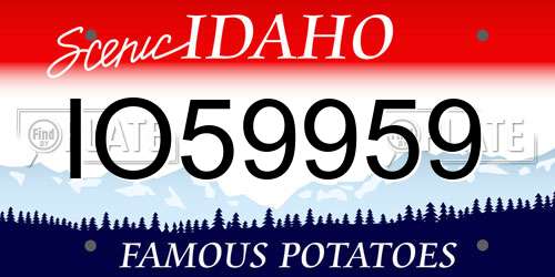 IO59959 Idaho License Plate