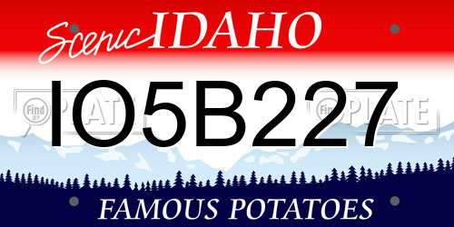 IO5B227 Idaho License Plate