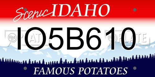 IO5B610 Idaho License Plate