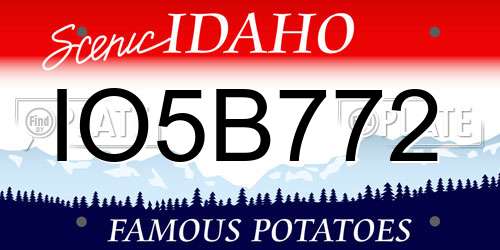 IO5B772 Idaho License Plate