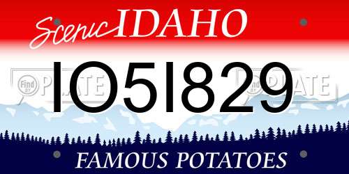 IO5I829 Idaho License Plate