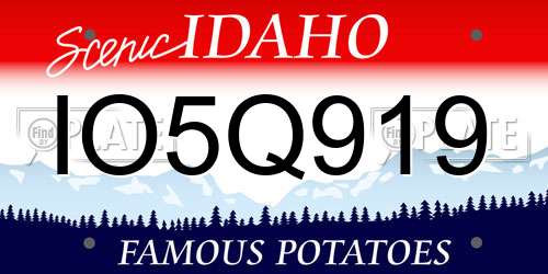 IO5Q919 Idaho License Plate