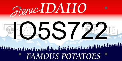 IO5S722 Idaho License Plate