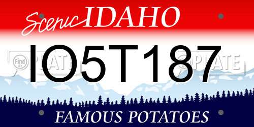 IO5T187 Idaho License Plate