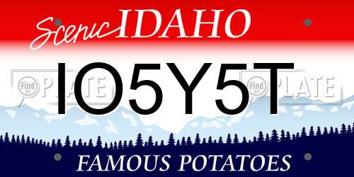 IO5Y5T Idaho License Plate