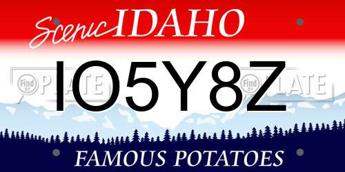 IO5Y8Z Idaho License Plate