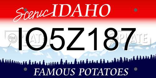 IO5Z187 Idaho License Plate