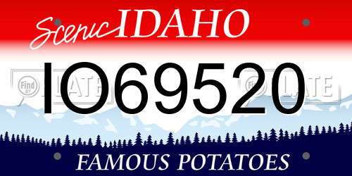 IO69520 Idaho License Plate