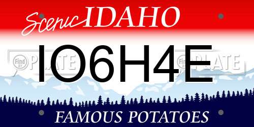 IO6H4E Idaho License Plate