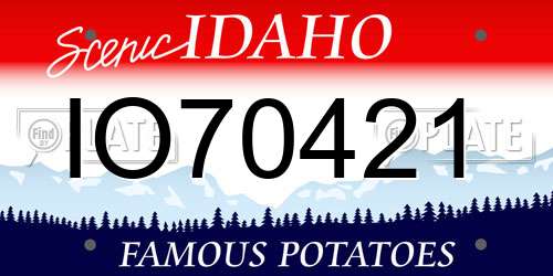 IO70421 Idaho License Plate