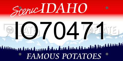 IO70471 Idaho License Plate