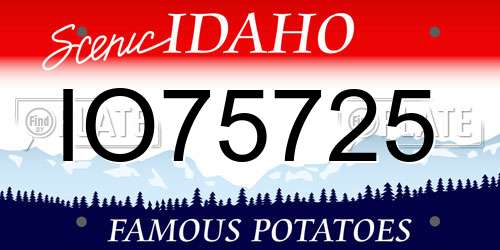 IO75725 Idaho License Plate