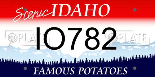 IO782 Idaho License Plate
