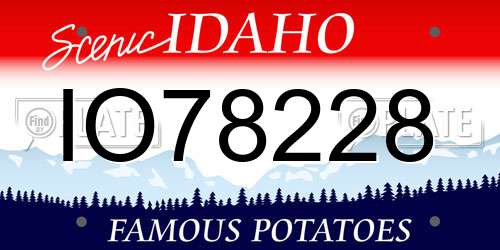IO78228 Idaho License Plate