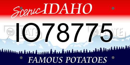 IO78775 Idaho License Plate