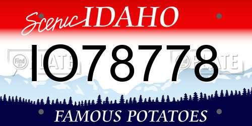 IO78778 Idaho License Plate