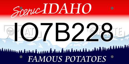 IO7B228 Idaho License Plate
