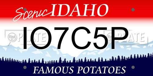 IO7C5P Idaho License Plate
