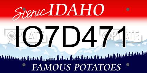 IO7D471 Idaho License Plate