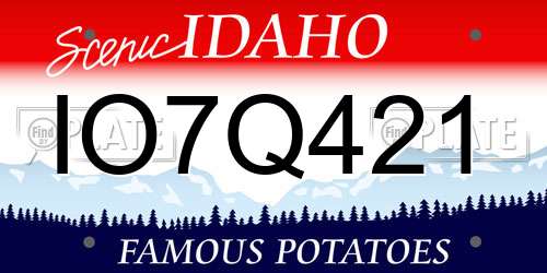 IO7Q421 Idaho License Plate