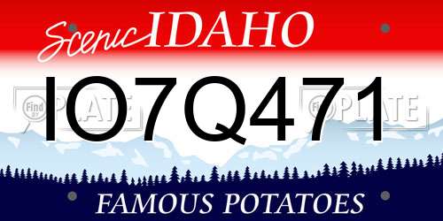 IO7Q471 Idaho License Plate