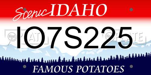 IO7S225 Idaho License Plate