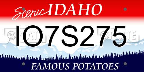 IO7S275 Idaho License Plate