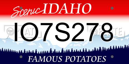 IO7S278 Idaho License Plate
