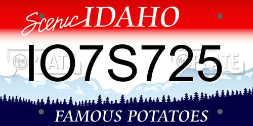 IO7S725 Idaho License Plate