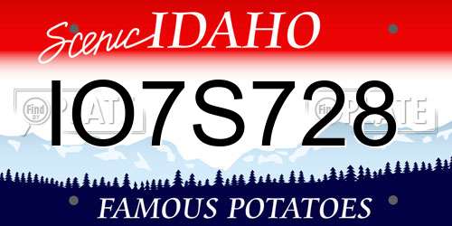 IO7S728 Idaho License Plate