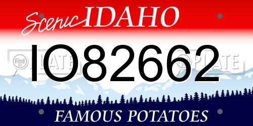 IO82662 Idaho License Plate