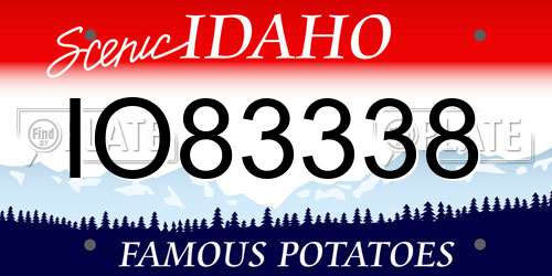IO83338 Idaho License Plate